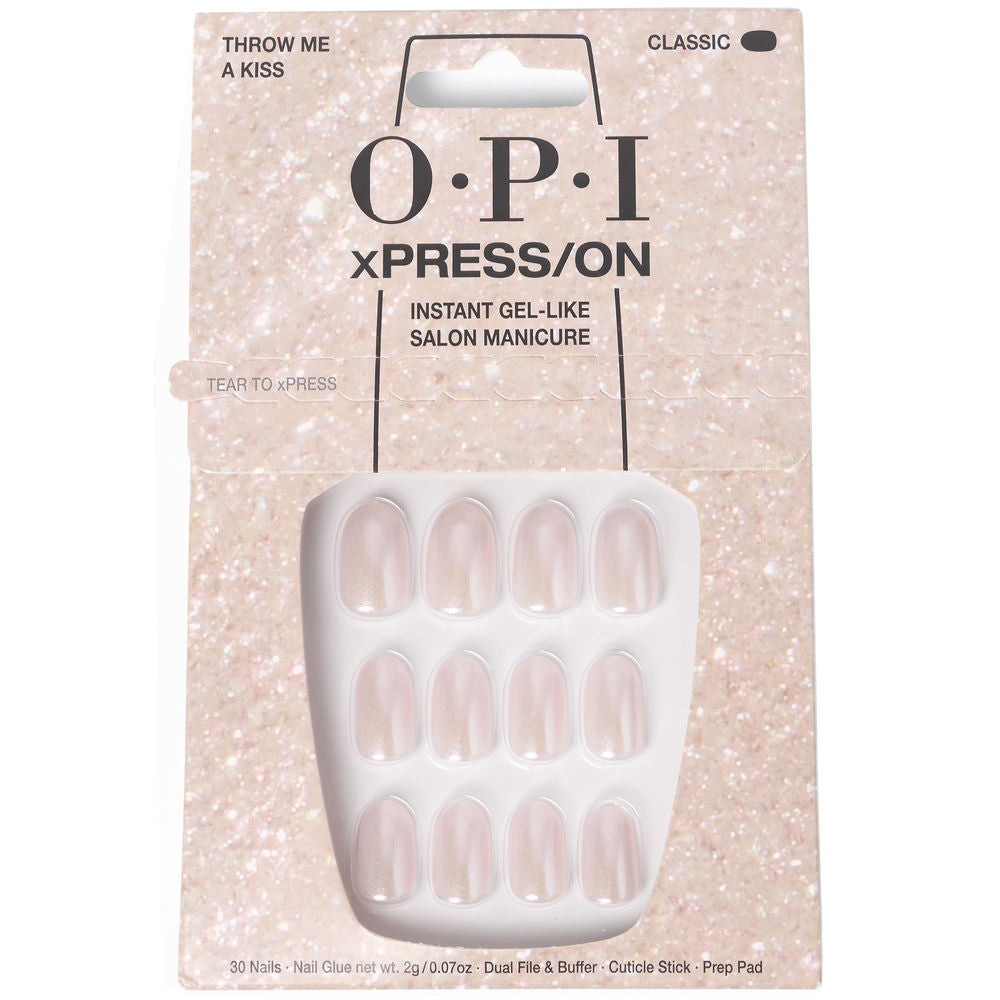 OPI xPRESS ON Unas Artificiales Tonos Iconicos Throw Me a Kiss 30 u