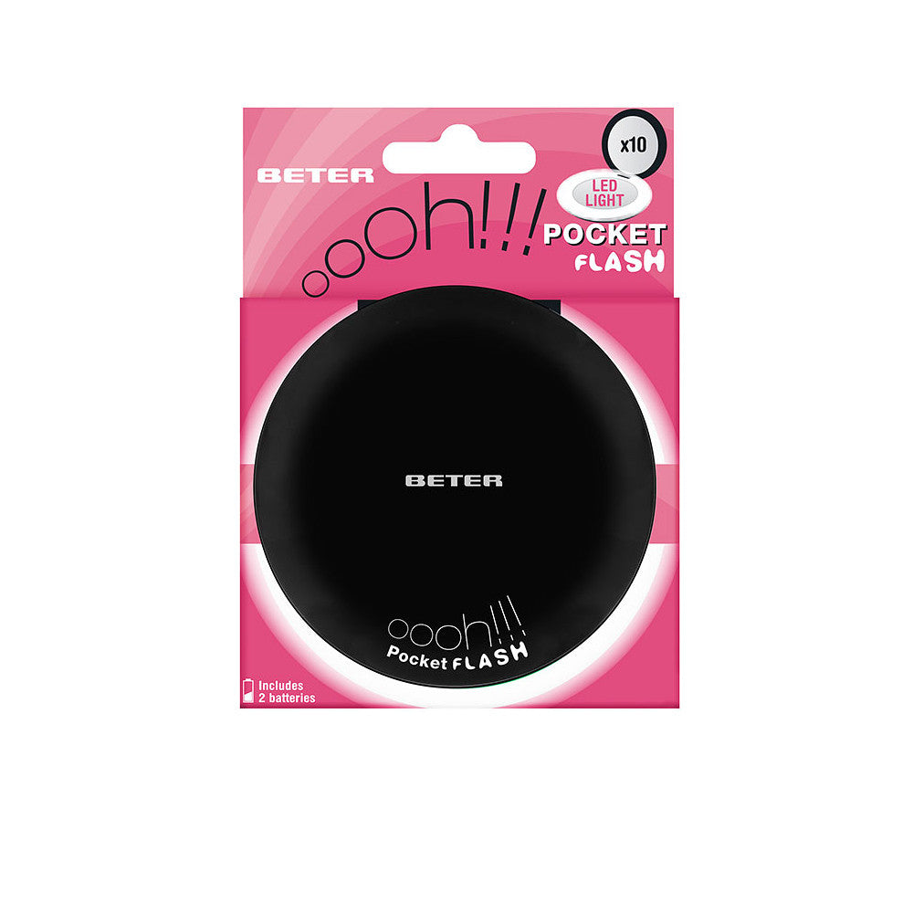 ESPEJO OHH pocket flash con luz y aumento x10 negro 1 u
