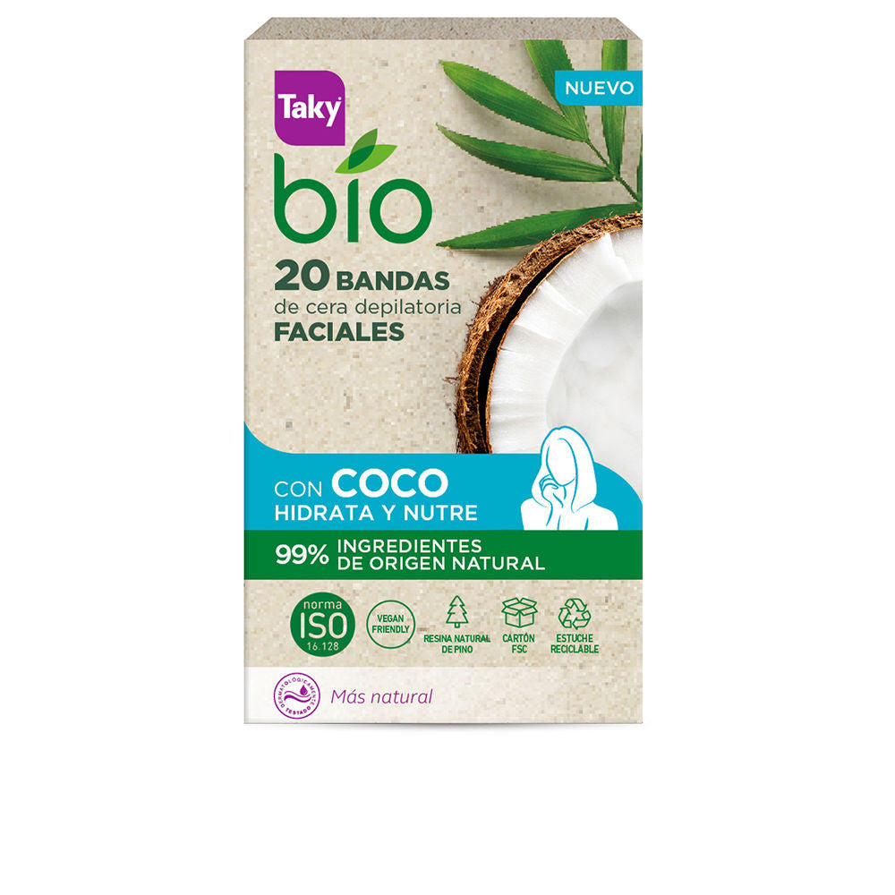 BIO COCO bandas de cera faciales depilatorias 20 uds