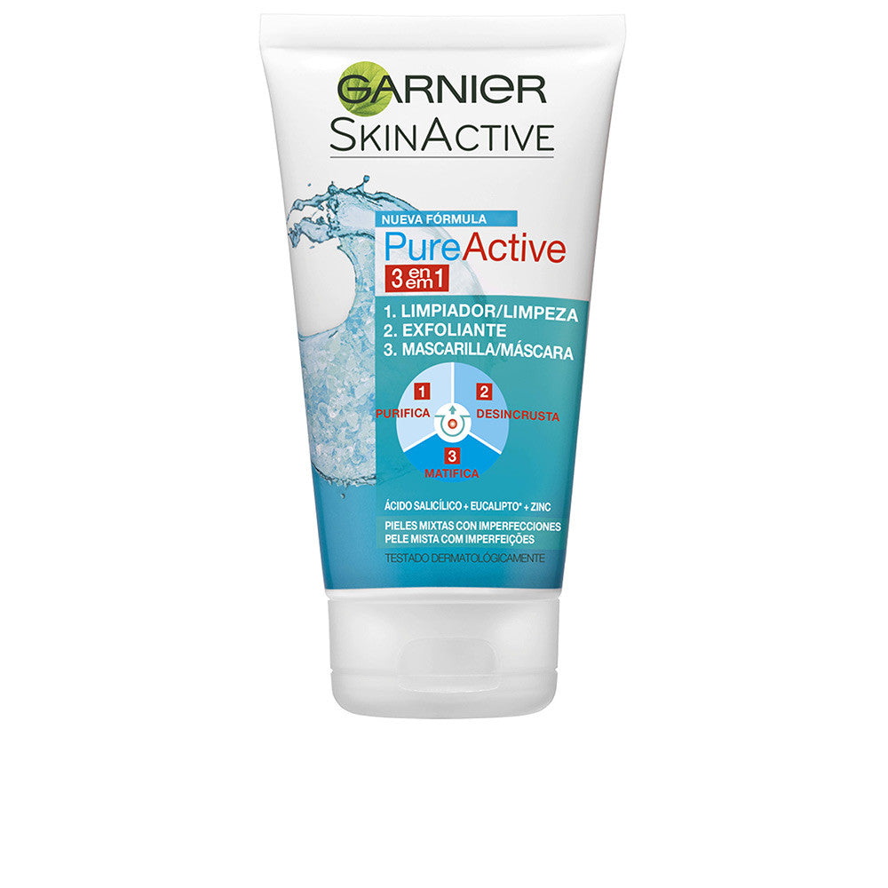 PURE ACTIVE 3 en 1 limpiador pieles mixtas con imperfecciones gel 150 ml