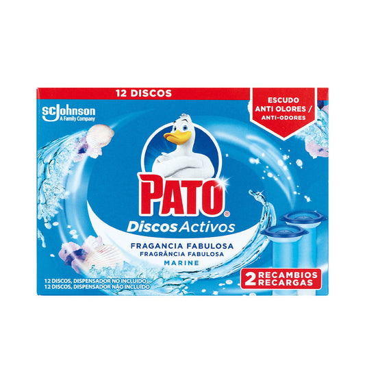 PATO WC DISCOS ACTIVOS x 2 recambios frescor marino 12 u