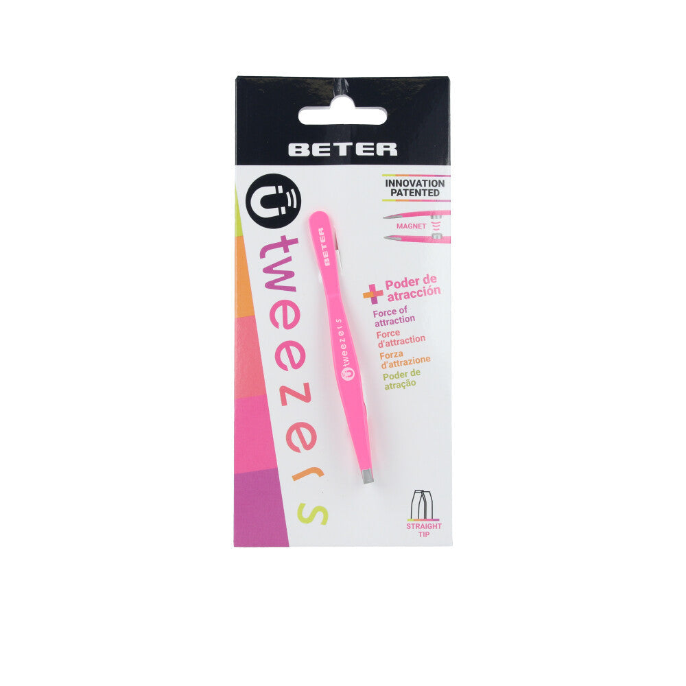 PINZA depilar magnetica punta recta fucsia 1 u
