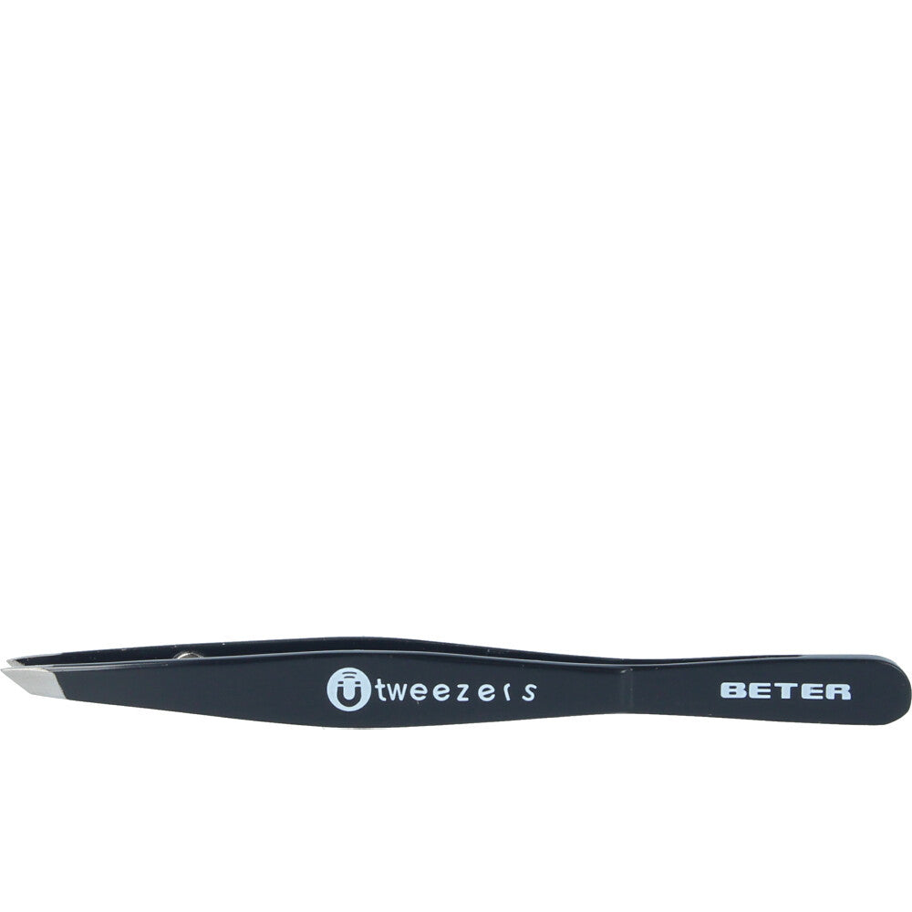 PINZA depilar magnetica punta oblicua negra 1 u