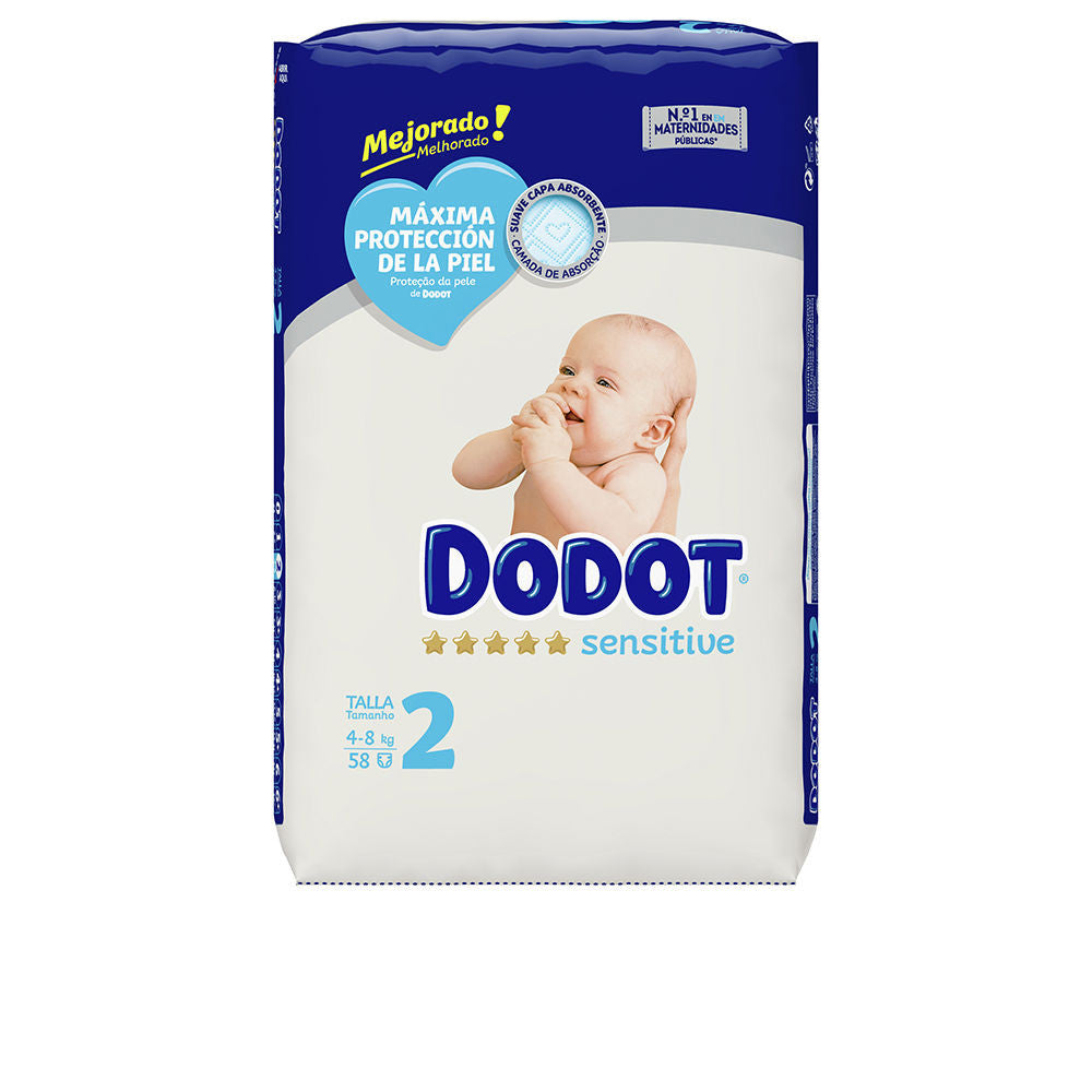 DODOT SENSITIVE RN talla 2 pañales 4-8 kg 58 u