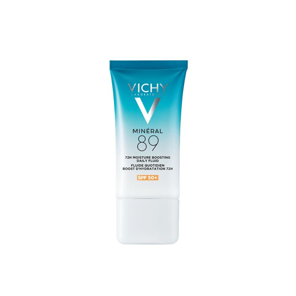 MINÉRAL 89 fluido diario hidratante 72H, con ácido hialurónico, vitamina b3 y escualeno SPF50+ 50 ml