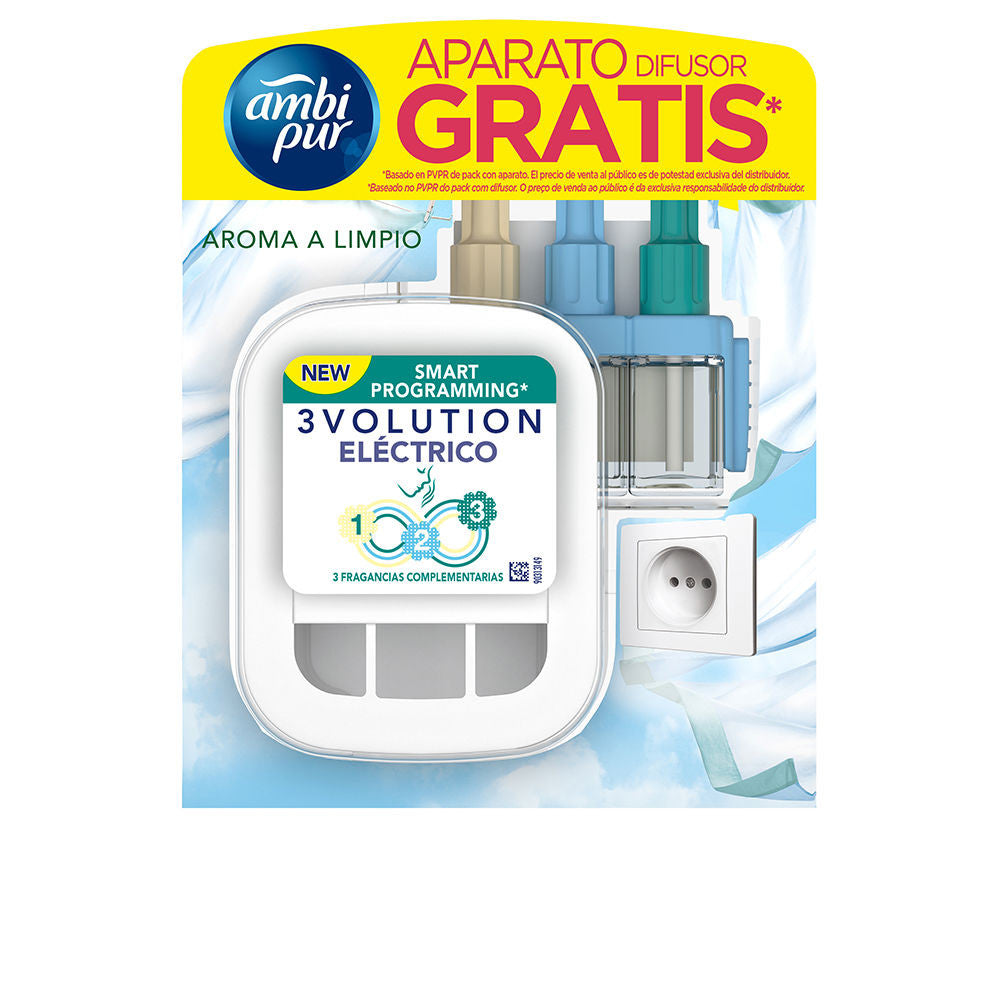 3VOLUTION ambientador aparato recambio limpio 20 ml