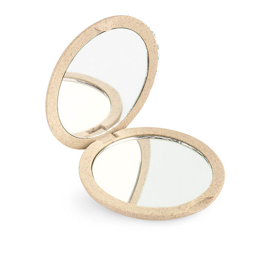 ESPEJO bolso natural fiber doble plegable x4 beige 1 u