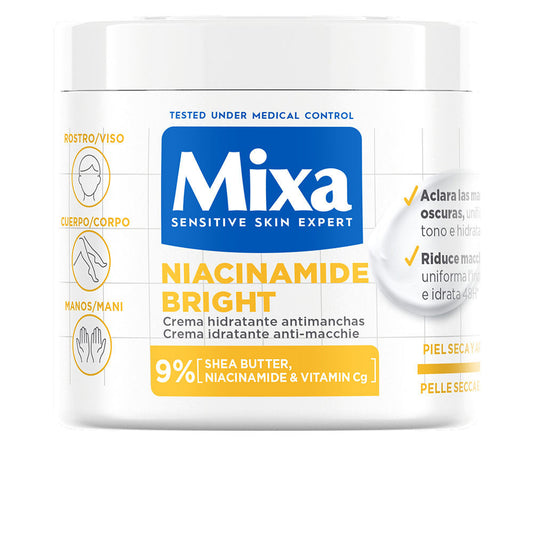 MIXA NIACINAMIDE BRIGHT crema hidratante antimanchas piel seca y apagada 400 ml