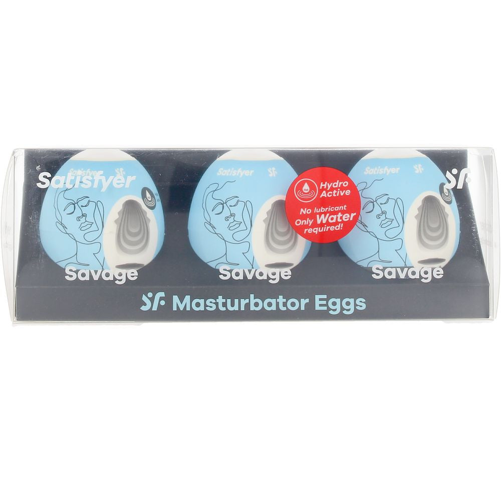 SATISFYER HUEVOS MASTURBADORES SAVAGE ESTUCHE 3 pz