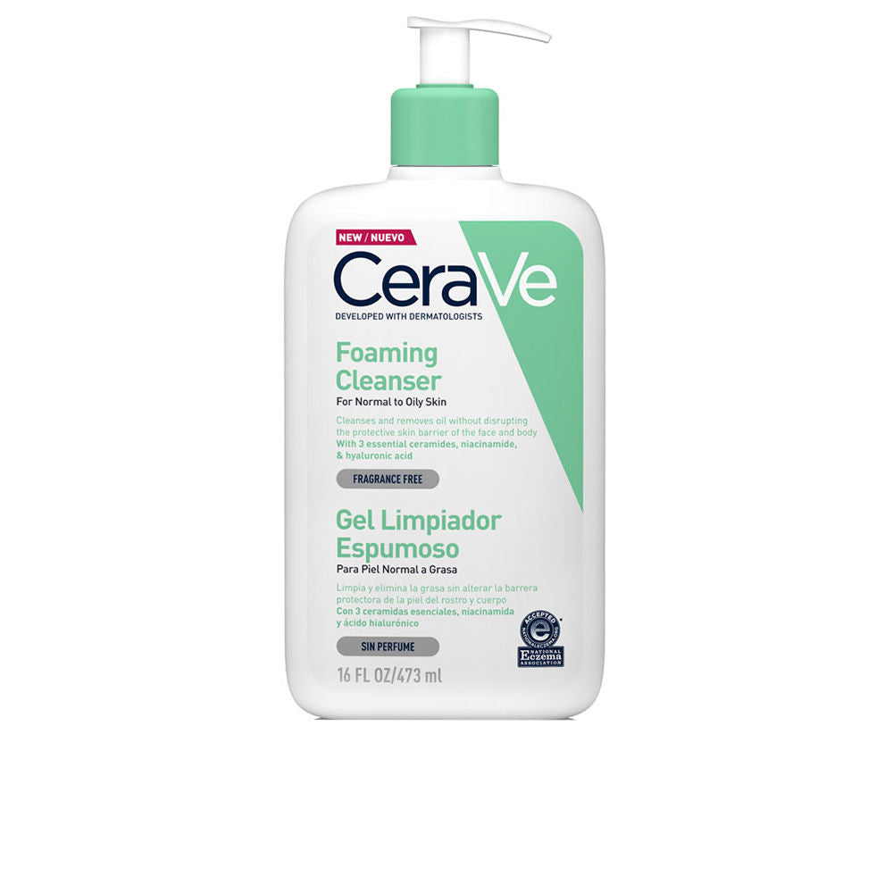 GEL LIMPIADOR espumoso para piel normal y grasa con ácido hialurónico y niacinamida 473 ml