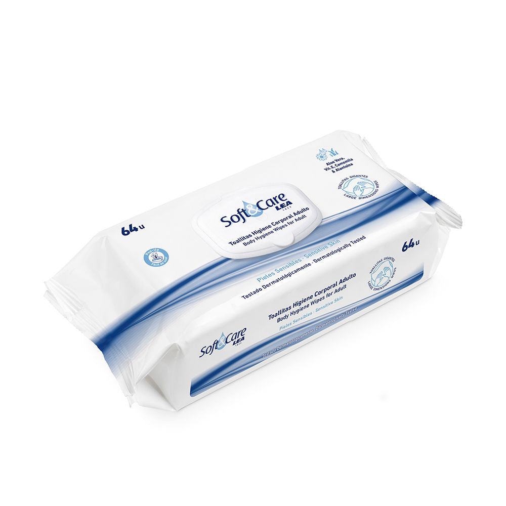 SOFT & CARE toallitas higiene corporal adulto 64 u