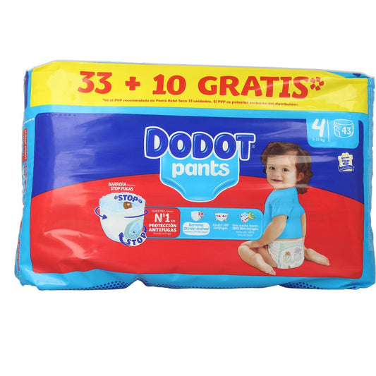DODOT PANTS pañal-braguita talla 4 9-15 kg 43 u
