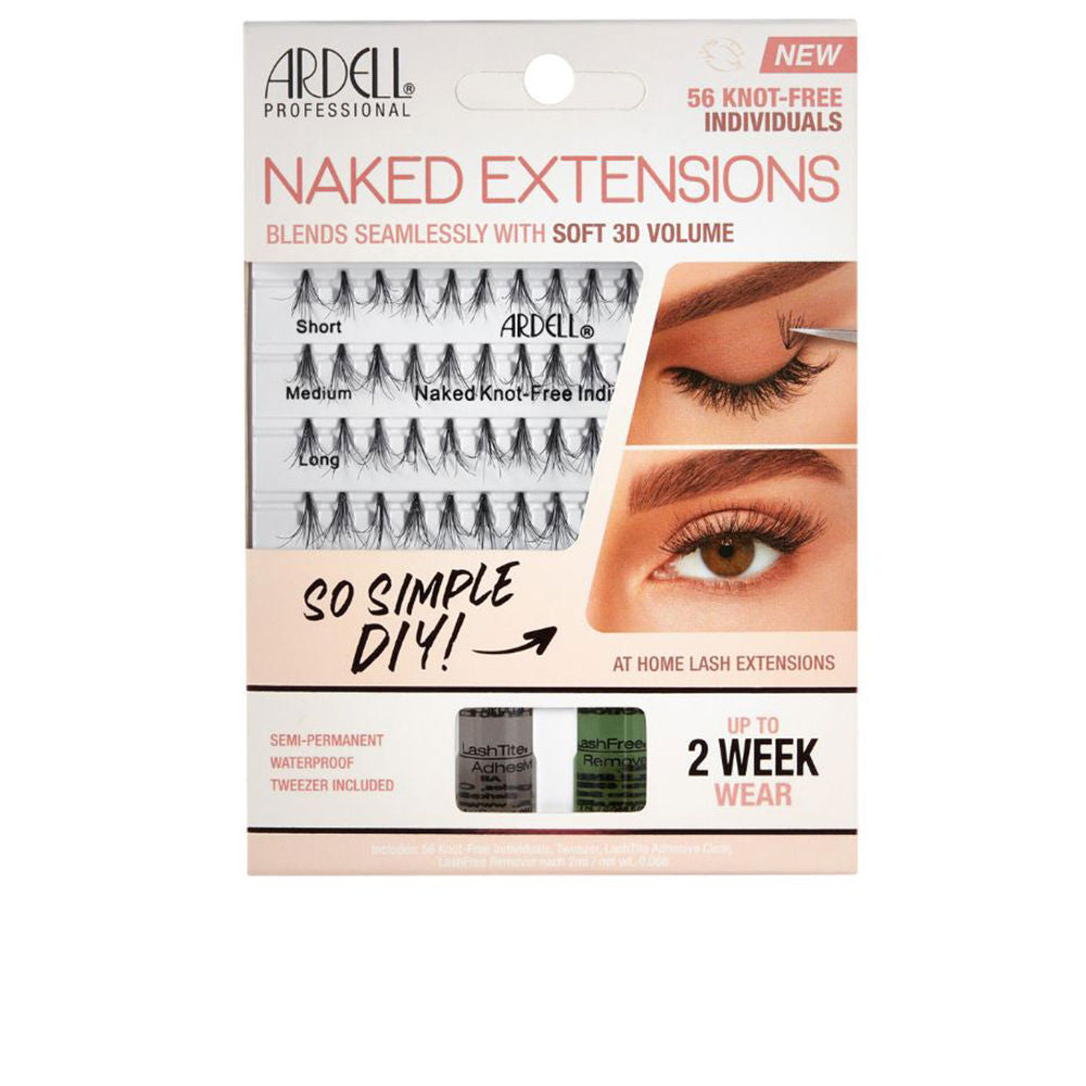 ARDELL NAKED EXTENSIONS SOFT 3D VOLUME x 56 knot free individuals black 1 u