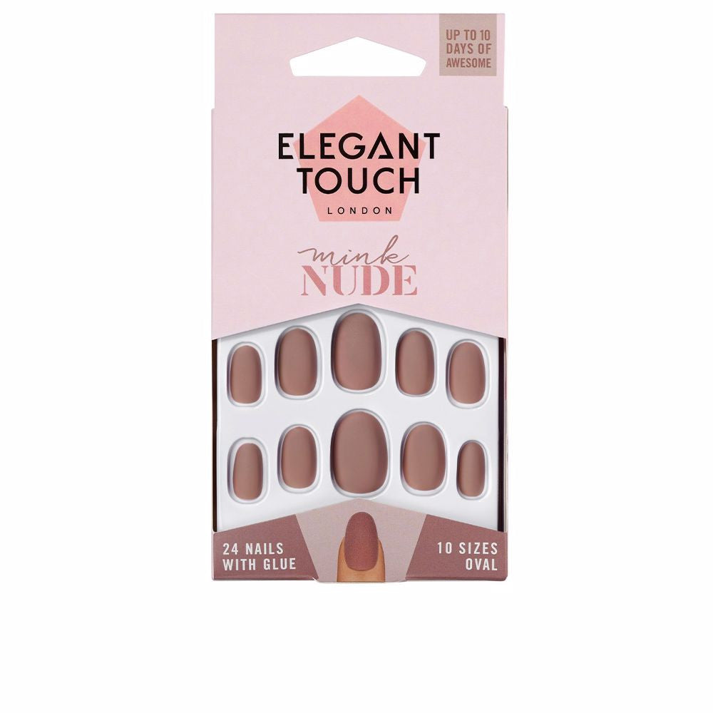 POLISHED COLOUR nails with glue oval mink nude
