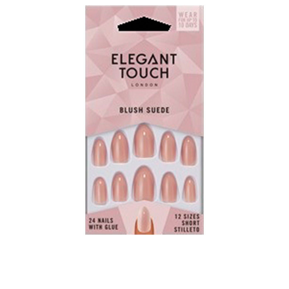 CORE COLOUR nails with glue short stiletto blush suede 24 u
