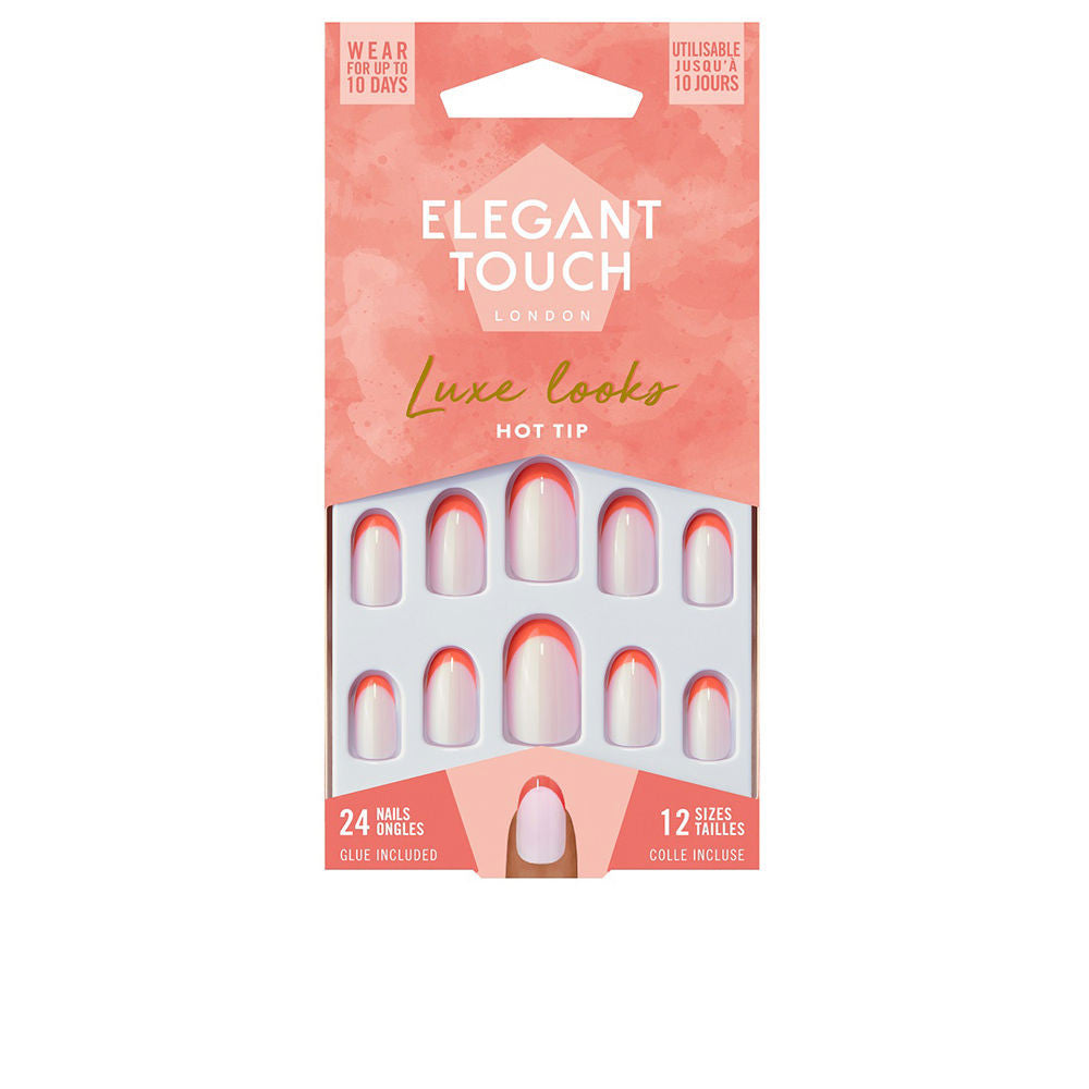 LUXE LOOKS nails with glue oval limited ed hot tip